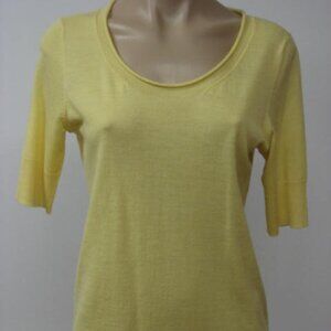 EILEEN FISHER Merino Wool Scoop Neck Elbow Sleeves Sweater Top X-Small XS $168